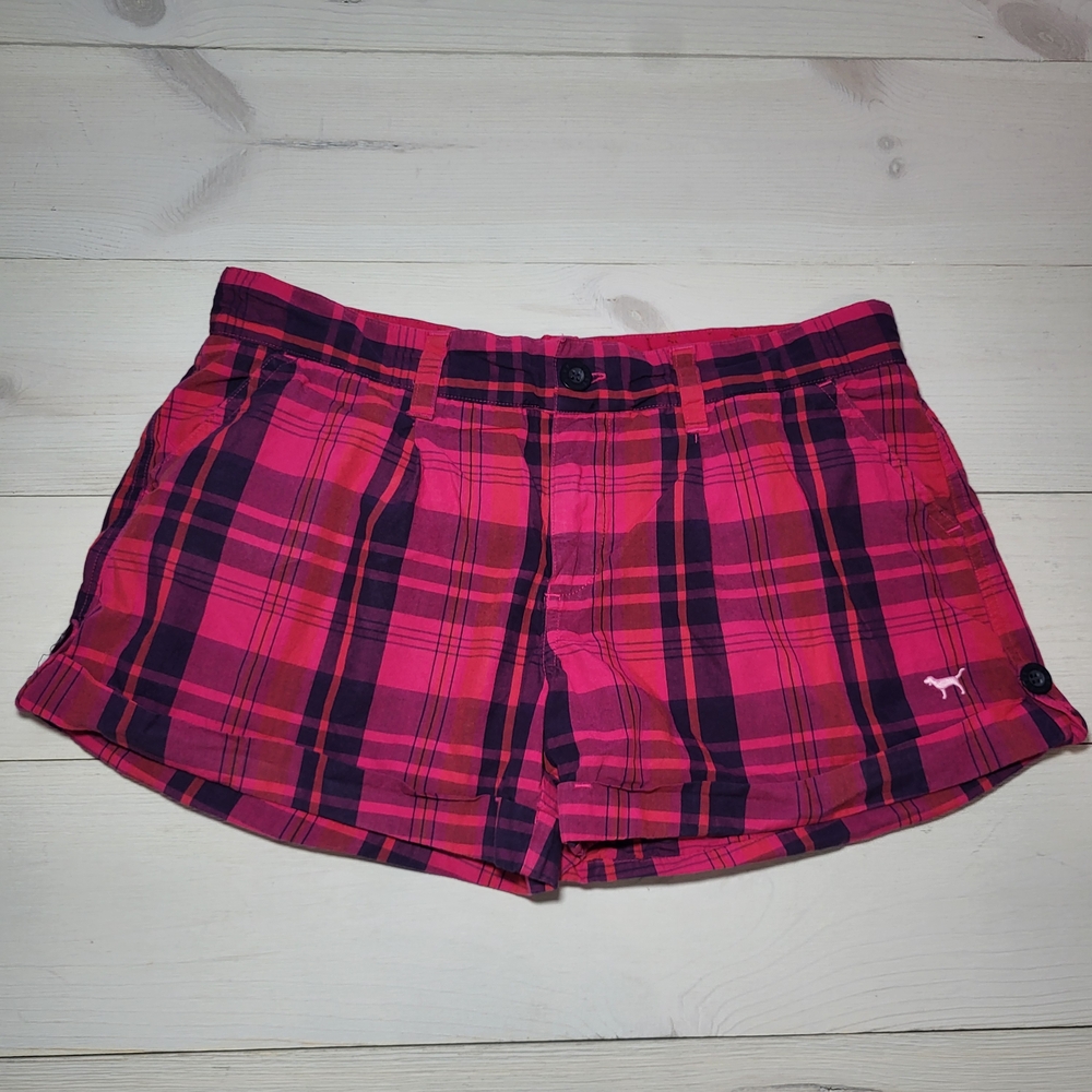 Y2K Victoria's Secret PINK Shorts Plaid Cotton Preppy Academia.